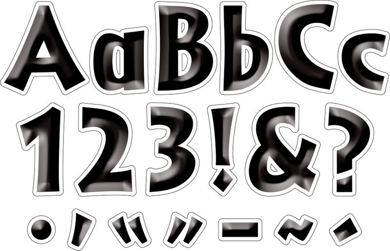 BARKER CREEK 4" Letter Pop-Outs 2 Pack, Black Tie Affair, Jazz Up Your Bulletin Boards with These Colorful Letters, 510 Upper and Lowercase Letters, Numbers & Punctuation Marks, 4" (3637) - Image 2